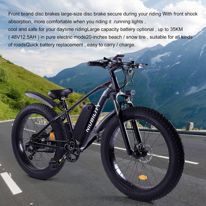 NIUBILITY B26 26" elektrisk mountainbike 1000W Motor 48V 15Ah batteri_voghion.com