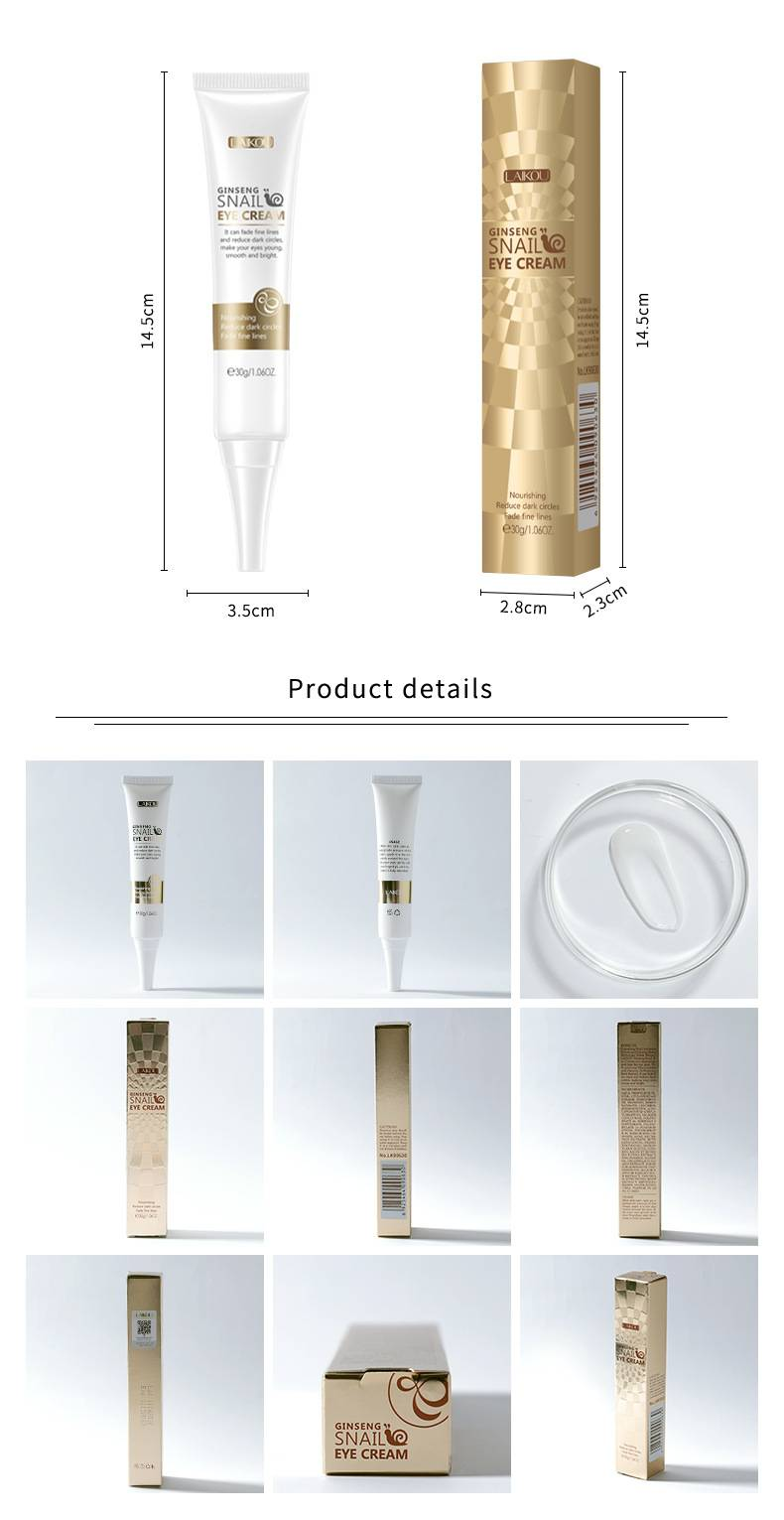 Laikou Red Ginseng Snail Eye Cream, 30g - Hydrating And Moisturizing Skin Care Product For The Eye Area._voghion.com