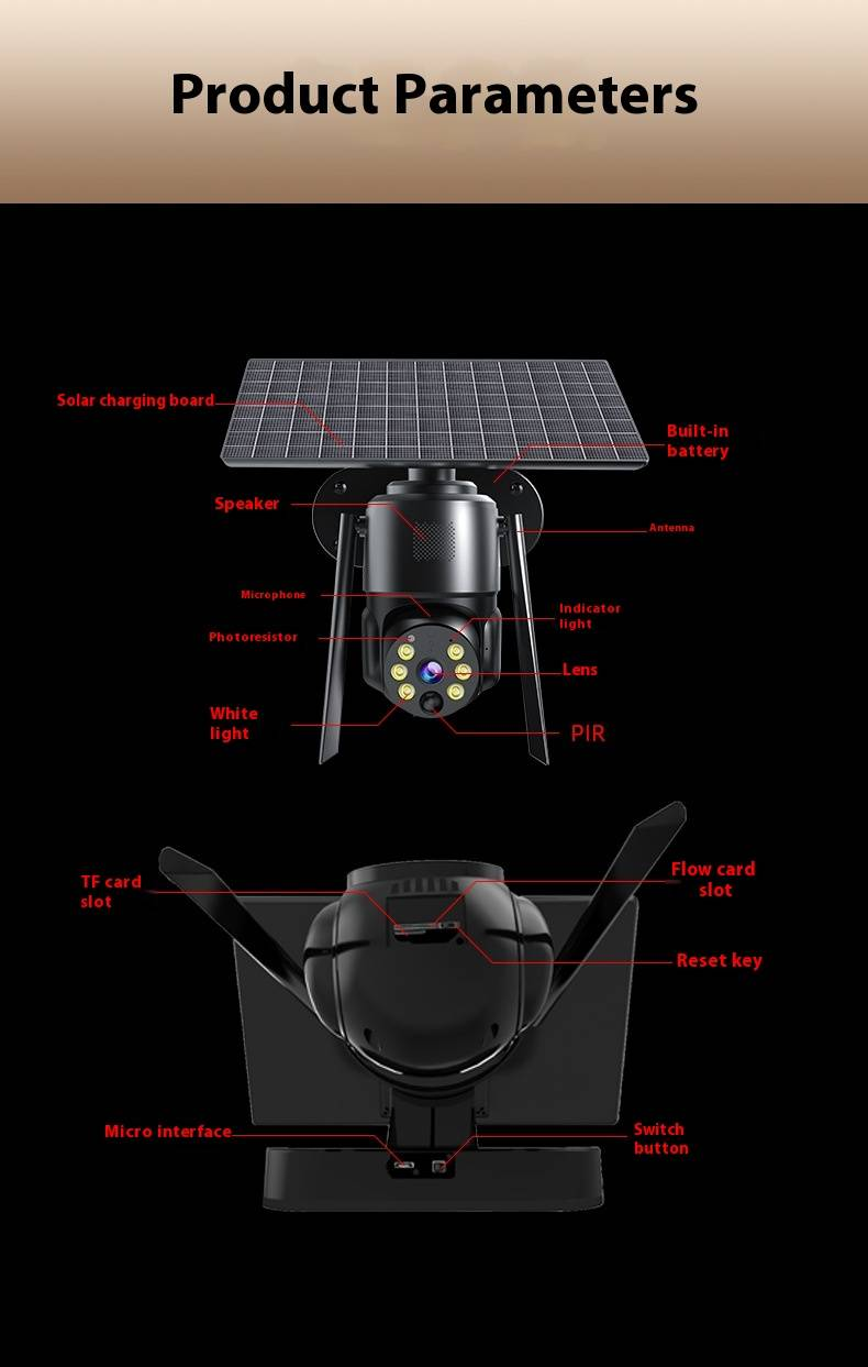 Outdoor Solar PTZ Security Camera - Wireless WiFi/4G, Remote Viewing Via Phone, Smart Outdoor Monitoring_voghion.com