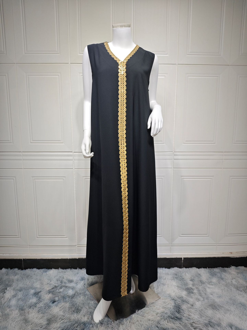 Abito con vita morbida da donna, completo due pezzi Abaya_voghion.com