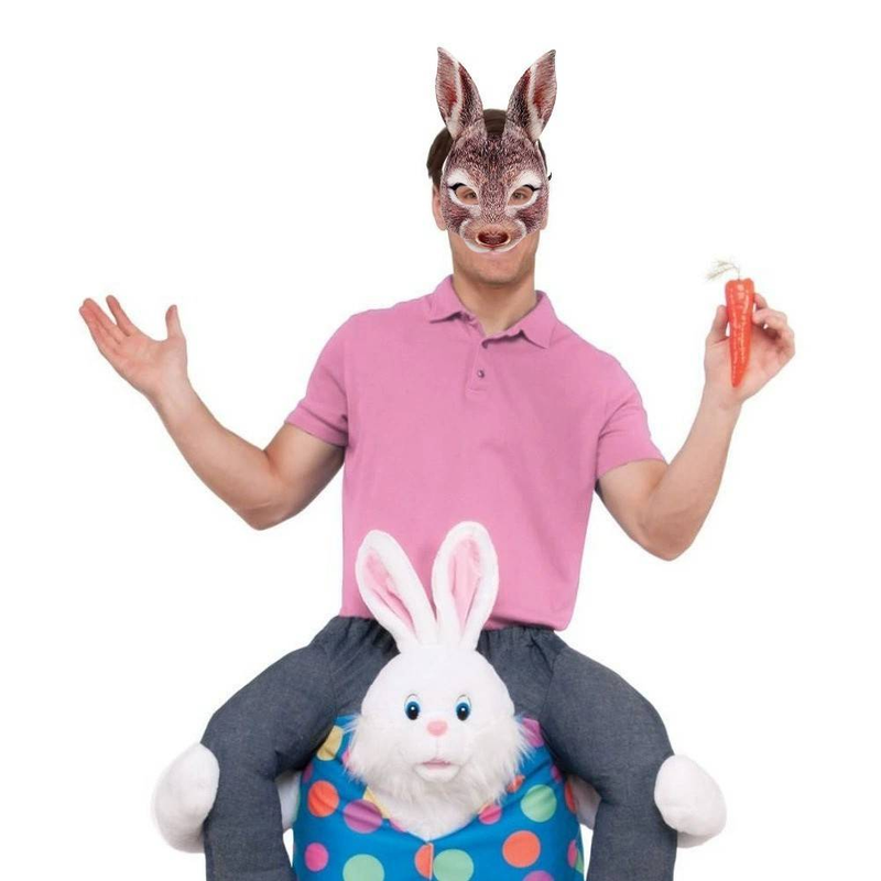 Maschera da coniglio in EVA a mezza faccia per Pasqua, Martedì Grasso, Carnevale, Cosplay, Ballo in maschera_voghion.com