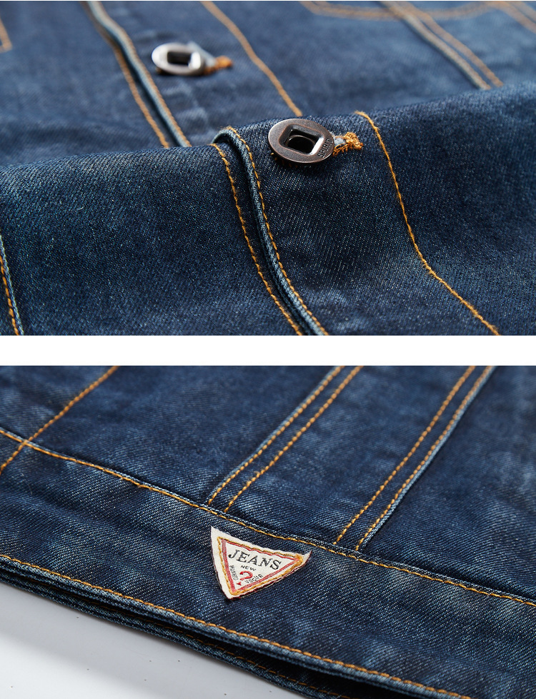 Herrenbekleidung Retro Casual Workwear Herren Vintage Jeansjacke mit mehreren Taschen – klassischer Workwear-Stil, entspannte Passform, stilvoll und vielseitig_voghion.com