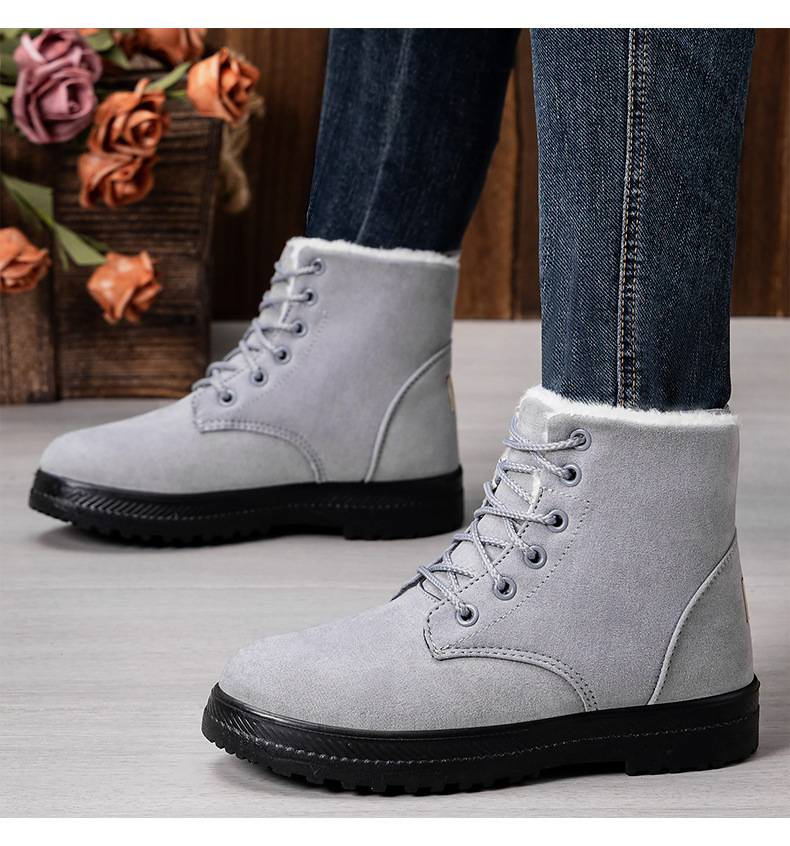 25 Cotton Shoes, Snow Boots, Warm And Versatile Boots, Women's Fleece And Thickened Cotton Boots_voghion.com