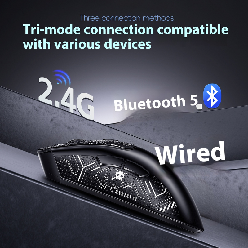 Wireless Gaming Mouse – 2.4G/Bluetooth Dual Mode, 8000 DPI, 6 Programmable Buttons, 4-Way Scroll, 59g Lightweight For Laptop/PC_voghion.com