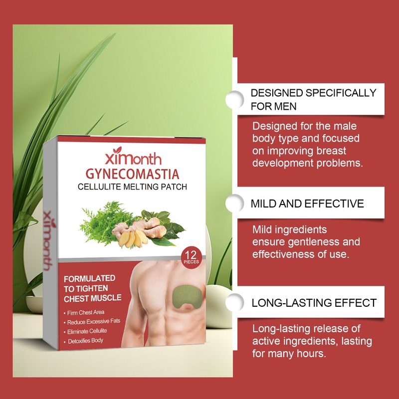 Cerotto per la cura del seno maschile, specificamente progettato per il seno maschile, con un cerotto per la cura del seno sano, compatto e anti-cascante._voghion.com