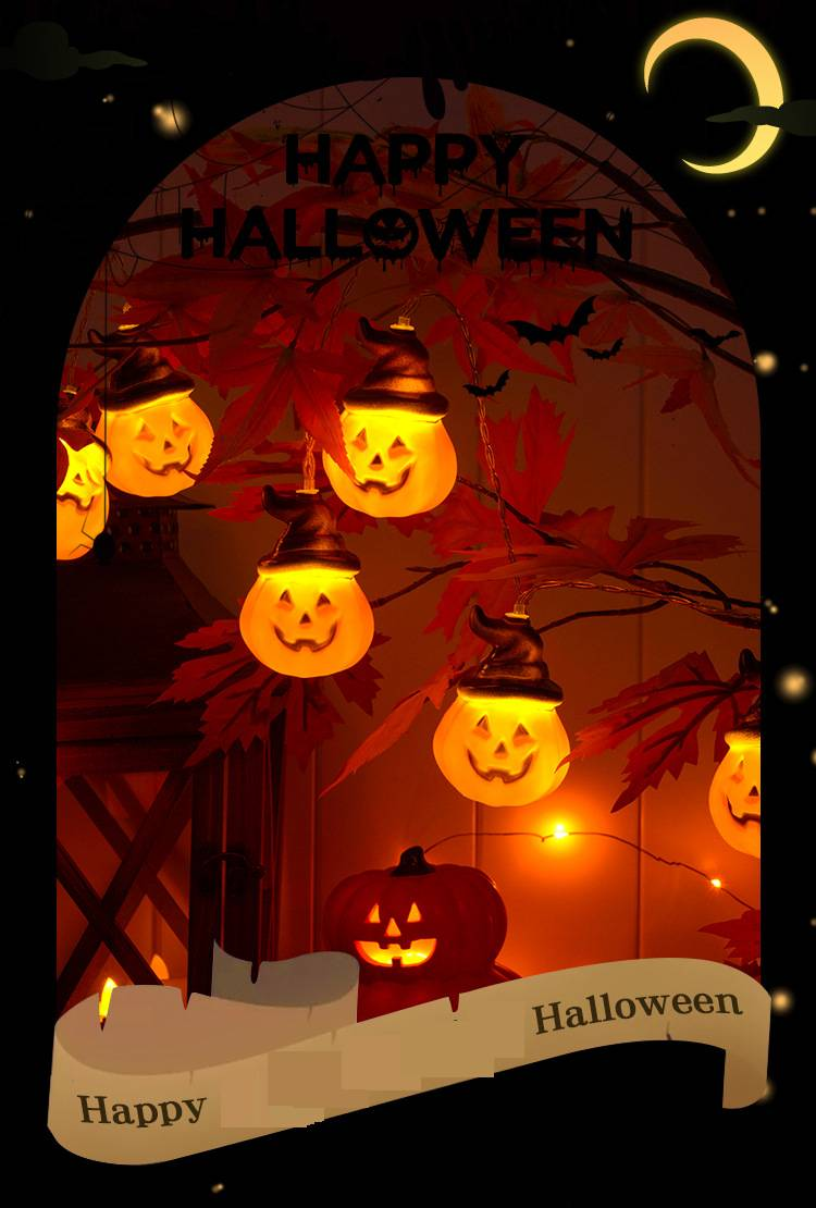 Decorazioni di Halloween, articoli per feste, lanterne luminose a forma di zucca, luci notturne, pendenti e oggetti di scena_voghion.com