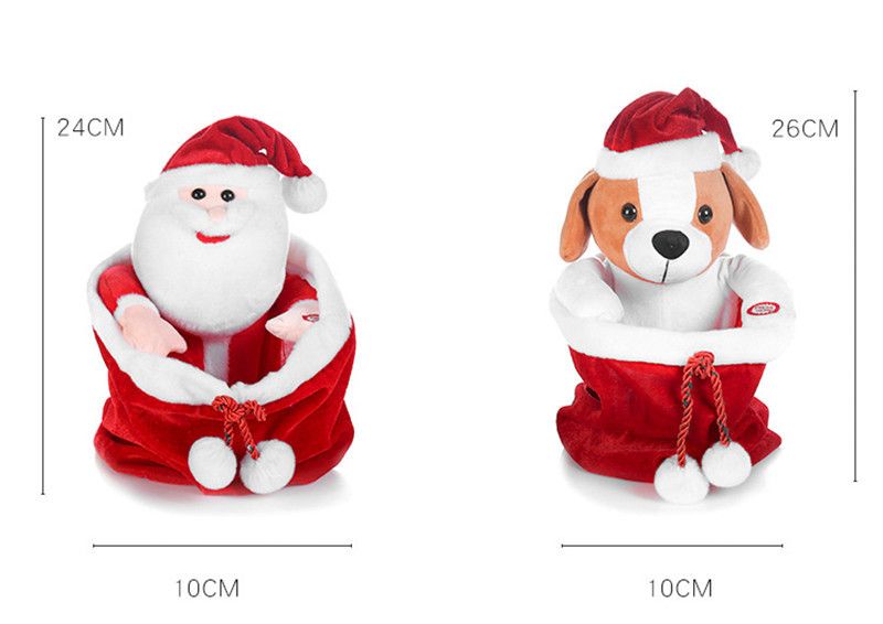 Noel Etkileşimli Şarkı Söyleyen ve Dans Eden Noel Baba Peluş Oyuncak - Çocuklar İçin Müzikli Hediye, Eğlenceli Saklambaç Oyunu ile Yumuşak ve Sevimli_voghion.com