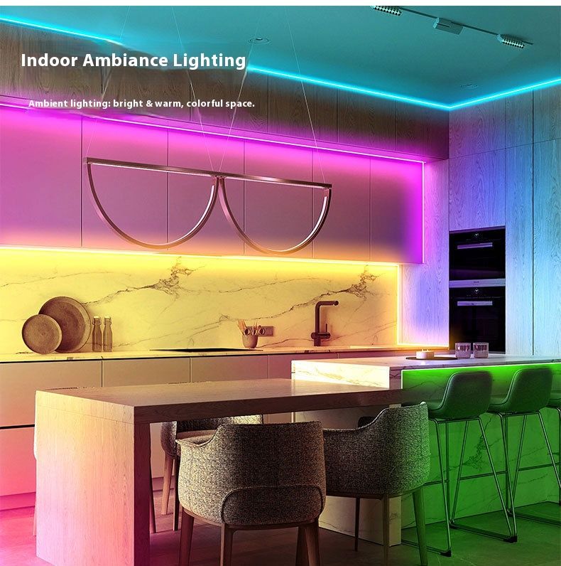 Tira de luces LED de neón RGBIC impermeable de 10 m: barra de luz flexible de 24 V que cambia de color con Bluetooth y control remoto de 44 teclas, 84 LED/m_voghion.com