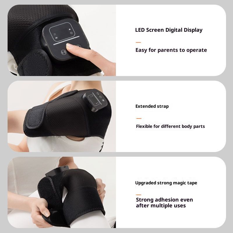 Rechargeable Knee Massager With Heat Therapy - 5 Temperature Settings & 3 Vibration Modes For Shoulder, Arm & Joint Pain Relief_voghion.com