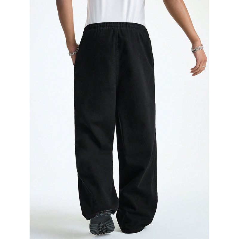 Men's High Street Retro Casual Pants - Summer Loose Fit Wide Leg Trousers With Drop Crotch & Multiple Pockets (Black, S-XXXL)_voghion.com