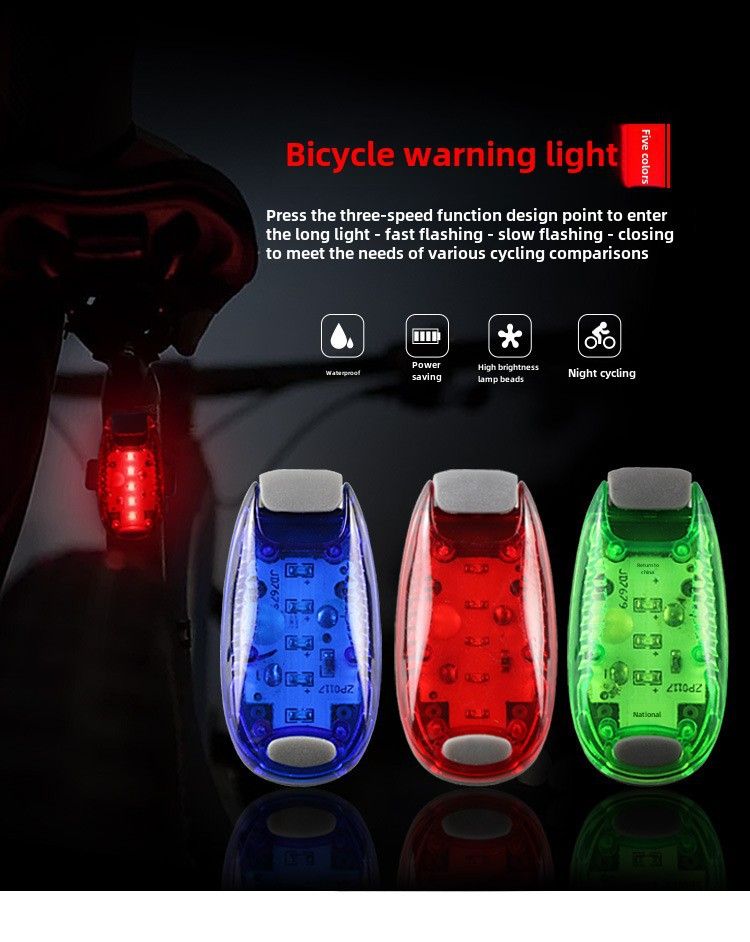 Multifunktionales LED-Fahrradrücklicht Outdoor-Reiten Nachtlauf 5 Lichter Warnlicht Rucksack Hängelicht Helmlicht_voghion.com