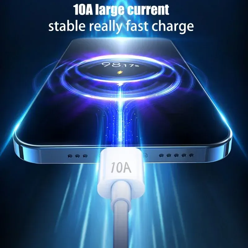 120W 10A USB A To Type C Fast Charging Cable High-speed Data Transfer Wire Cords For Samsung Xiaomi_voghion.com