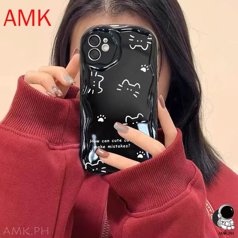 Custodia 3D Wave Samsung S24 S23 S22 S21 Plus Ultra S20 FE A05S A05 A04 A03 A55 A54 A35 M54 M34 M14 Custodia con bracciale in perle di gatto_voghion.com