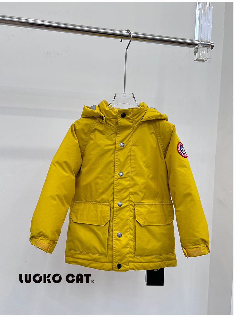 Kid's Clothing Children's Down Jacket Mid Length Thickened Hooded Detachable Windproof And Waterproof White Duck Down New Winter Style_voghion.com