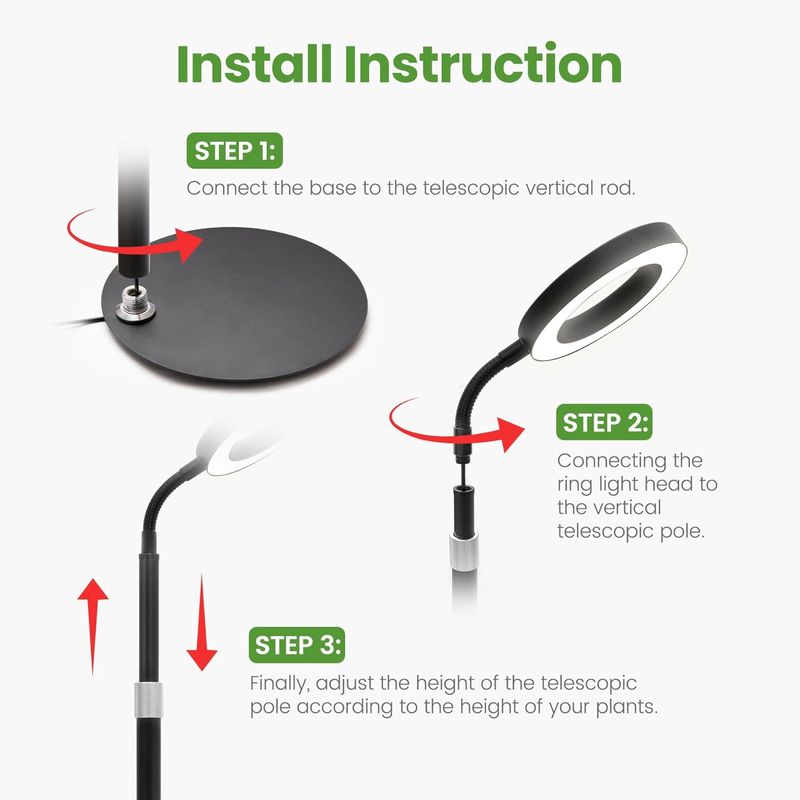 Lampada di crescita delle piante con anello d'angelo a LED, luce di riempimento per micro paesaggio, luce di riempimento per piantine di fiori succulenti, tipo USB%_voghion.com