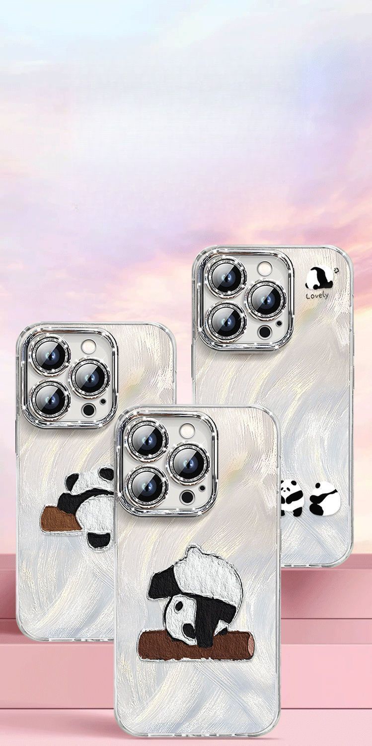 Tree Climbing Panda Compatible With 16 Phone Case 15/14/13 Full Coverage 1211 Glitter Lens Protector IPhone 8/7 Anti - Scratch_voghion.com