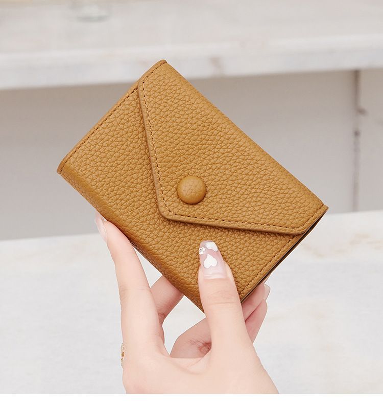 Damen- und Herren-Geldbörse, Litschi-Weichleder, leicht, tragbar, kleines Kartenpaket, weibliches RFID-Anti-Diebstahl-Bürsten-Organ-Kartenpaket_voghion.com