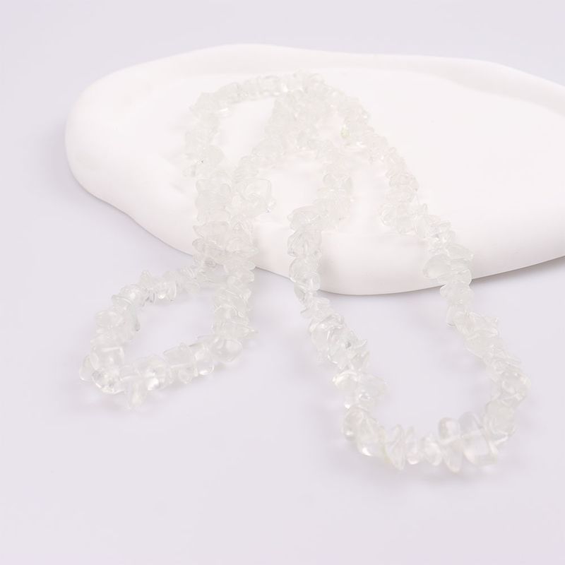 Collana di perline di ghiaia di agata naturale - Perline punzonate da 8-10 mm con catena regolabile da 24 pollici, gioielli curativi fai da te per la creazione di braccialetti_voghion.com