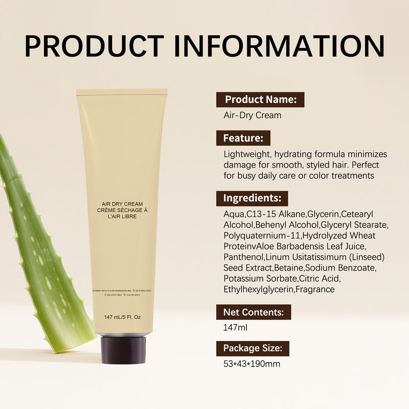 Crema modellante lisciante idratante per capelli Curl Gentle Care senza etichetta 147 ml_voghion.com
