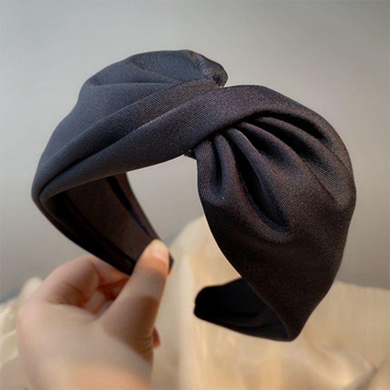 2022 nuova fascia per capelli incrociata tinta unita semplice versatile moda semplice per uscire stiratura dei capelli fascia per capelli a tesa larga copricapo_voghion.com