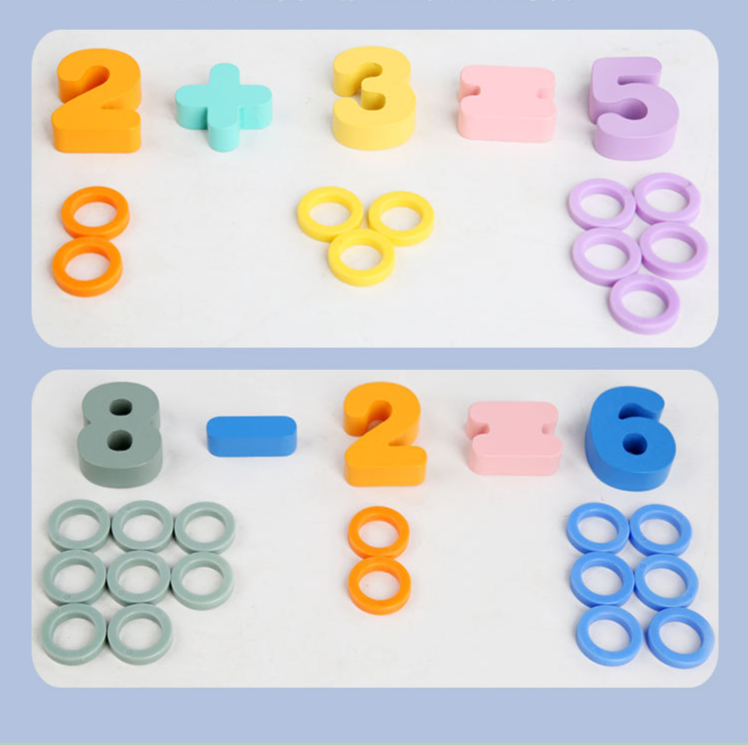 Giocattoli educativi per la prima infanzia per l'illuminazione dei bambini Montessori 0-3 anni Giocattoli in legno Blocchi da costruzione Forme digitali Assemblati Tavola di corrispondenza_voghion.com