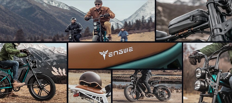 Bicicleta eléctrica todoterreno ENGWE M20 de 20 pulgadas con neumáticos anchos, motor de 750 W, batería dual de 48 V y 26 Ah_voghion.com