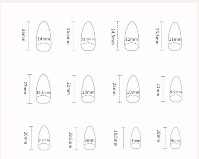 Nails Art & Tools Künstliche Nägel, bunt, mattierte Textur, mandelförmig, modisch, weiß, 24 Stück im Karton_voghion.com