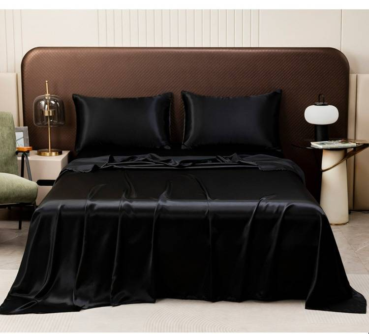 Set di lenzuola di lusso in raso con federe - Morbide come la seta, antipiega, traspiranti - Dimensioni singolo/matrimoniale/queen size/king size - Biancheria da letto moderna in tinta unita_voghion.com