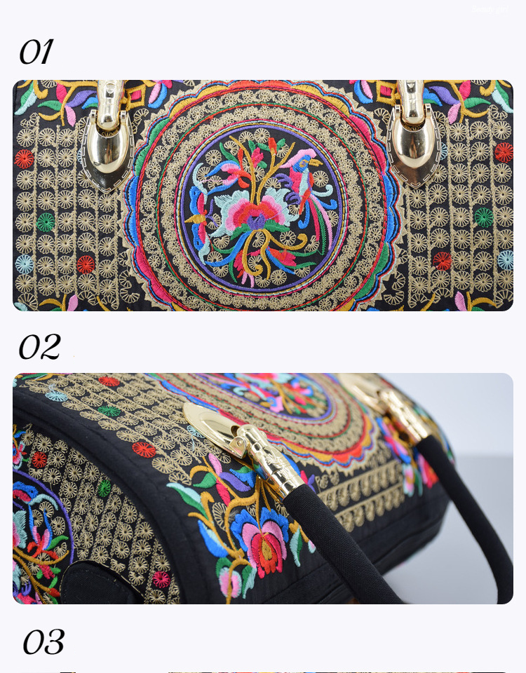 Damentaschen, National Style Retro Bestickte Handtasche, Canvas Stickerei, One Shoulder Crossbody Kissentasche, Reisetasche_voghion.com