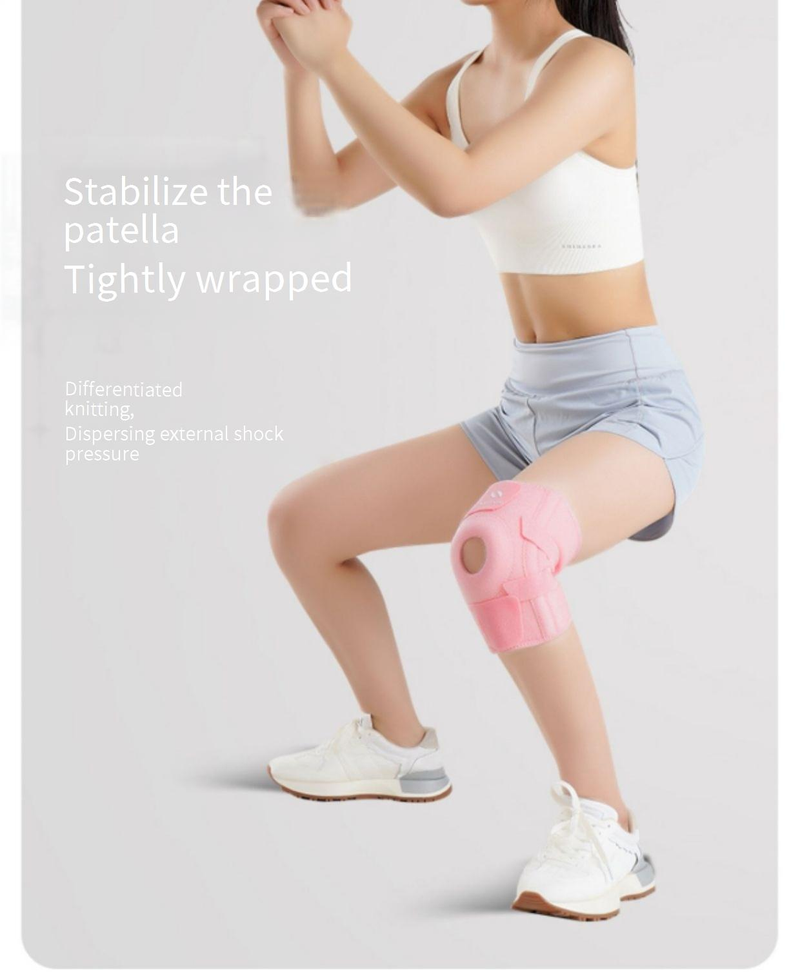 Tutore leggero per ginocchio da uomo e da donna - Compressione a 4 griffe + assorbimento degli urti in silicone per escursionismo, corsa, scale - Supporto a molla_voghion.com