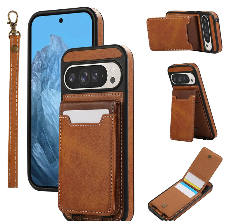 Premium PU Leather Wallet Case With Card Slots & Hidden Stand For Google Pixel 8/8 Pro & Pixel 9/9 Pro/9 Pro XL - Slim Protective Cover_voghion.com