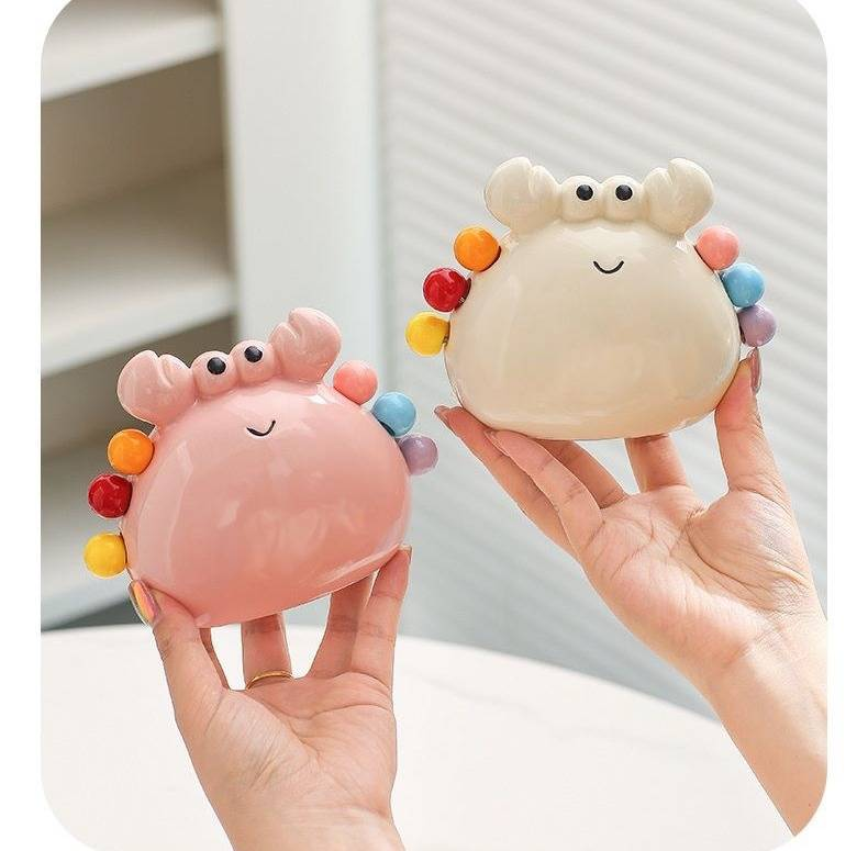 Crab Fruit Fork Dessert Cute Stainless Steel Small Fork Ceramic Storage Jar Set Fruit Insert Child Safety Fruit Pick_voghion.com