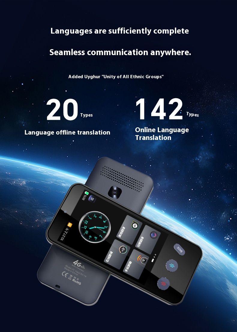 Z9 Multilingual Translator Device - Instant Voice Translation For 100+ Languages, Portable Travel & Business Interpreter With Bluetooth, Touch Screen_voghion.com