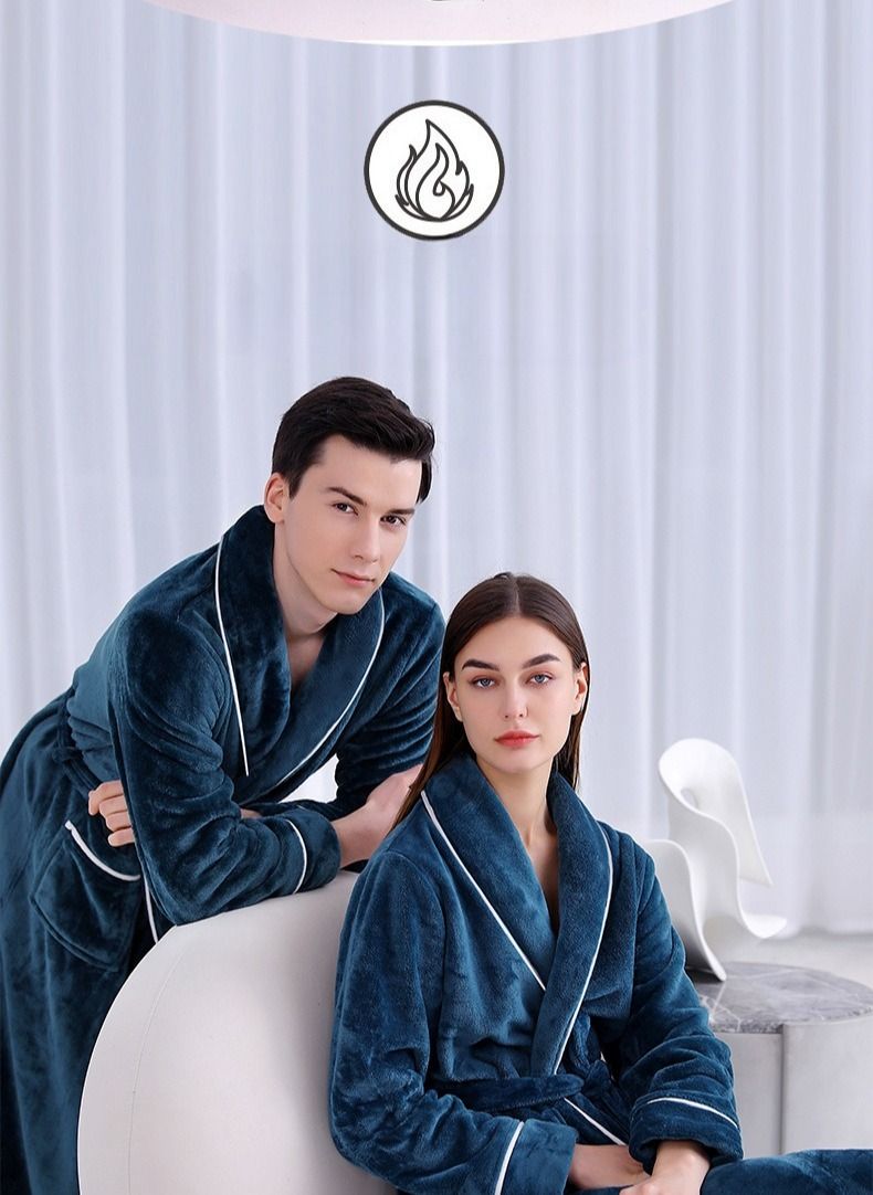 Unterwäsche & Nachtwäsche Herbst und Winter Extra langer und dicker Flanellmantel für Männer und Frauen, extra großer Bademantel aus Korallenvlies_voghion.com