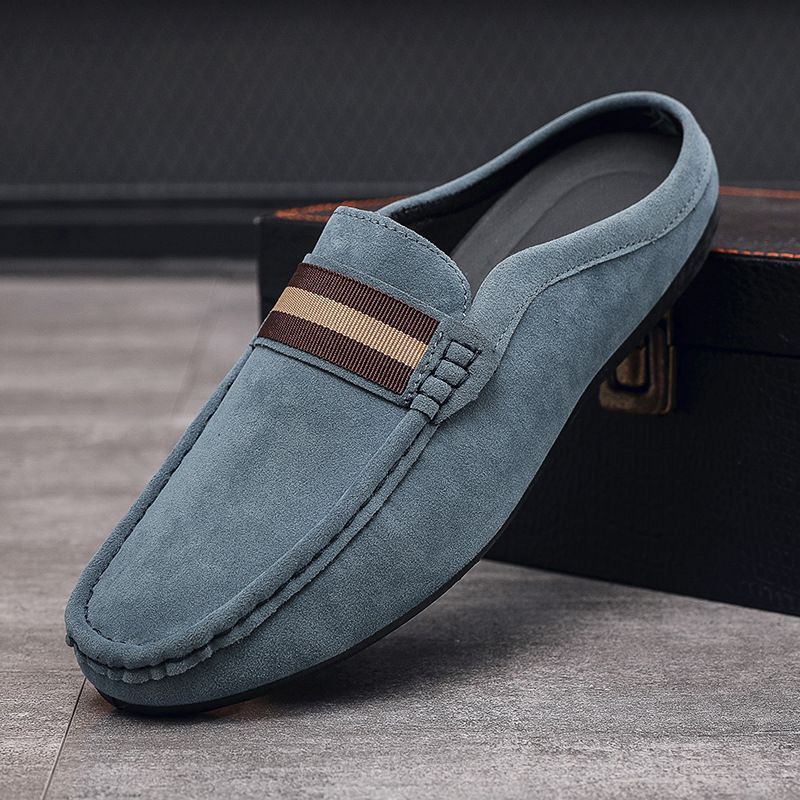 Neue, leichte Bean-Schuhe für Herren, sommerliche Ein-Fuß-Passform, atmungsaktiv, lässig, mit halber Stütze für Herren_voghion.com