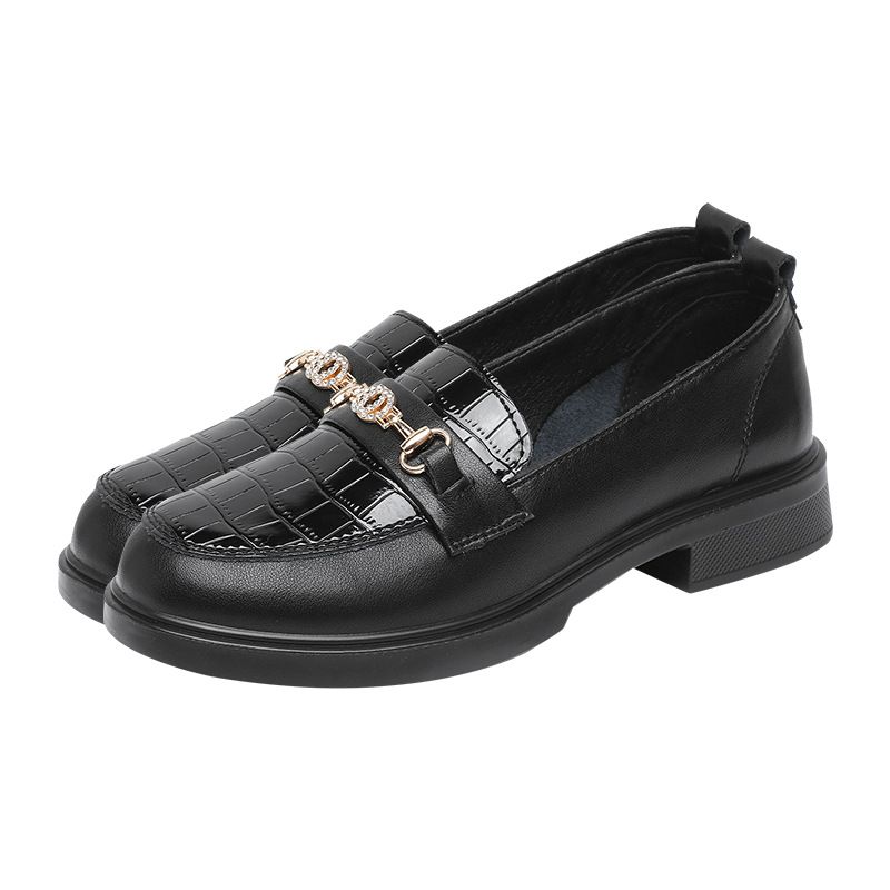 Bequeme Damen-Loafer mit weicher Ledersohle – Atmungsaktive Slipper zum Hineinschlüpfen für Spaziergänge, Arbeit und Alltag – Leichte und gepolsterte Ballerinas mit runder Zehenpartie_voghion.com