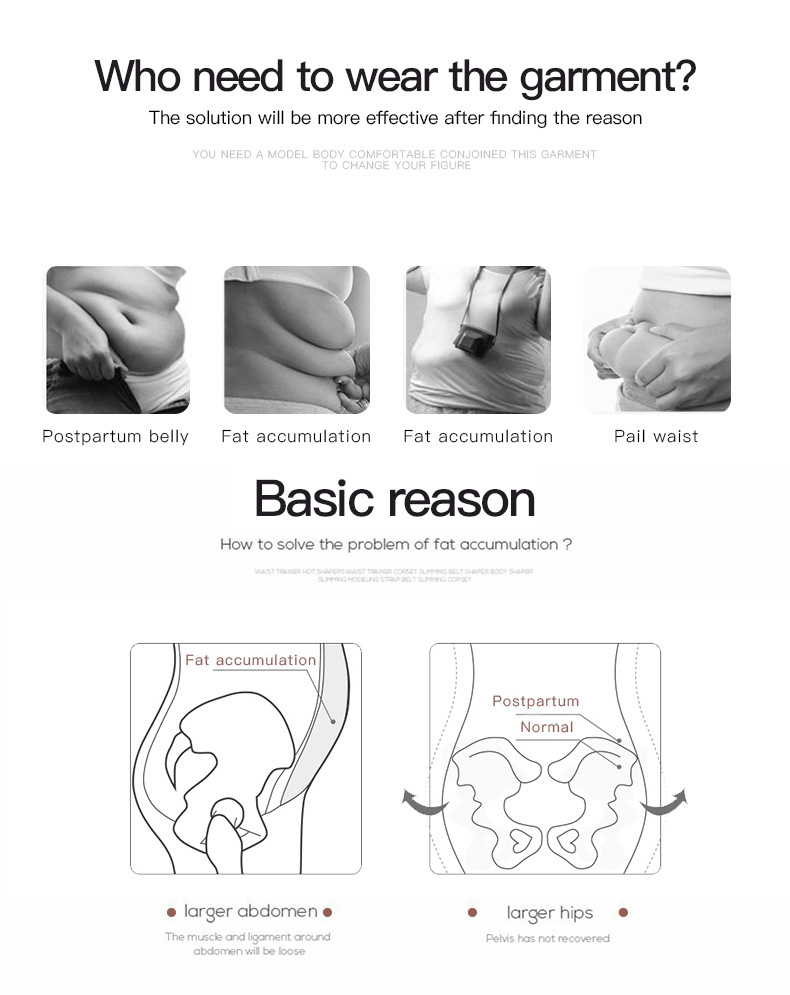 Damen Body Shapewear Taillenkompressionskorsett Postpartale Korsett_voghion.com