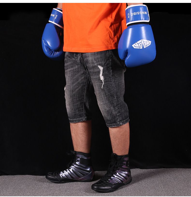 Ανδρικά Παπούτσια Δημοφιλή Παπούτσια Πυγμαχίας Ανδρικά Παπούτσια Πολεμικών Τεχνών με Ψηλό Τακούνι, Ολοκληρωμένα Παπούτσια Προπόνησης, Χοντρές Σόλες, Εσωτερικά Παπούτσια για Μάχη, Sanda_voghion.com