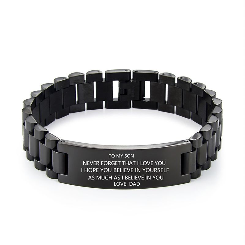 Joyas para hombres y mujeres, cadena de pulsera de titanio curvada, regalo para parejas, pulsera de correa de reloj de acero inoxidable_voghion.com