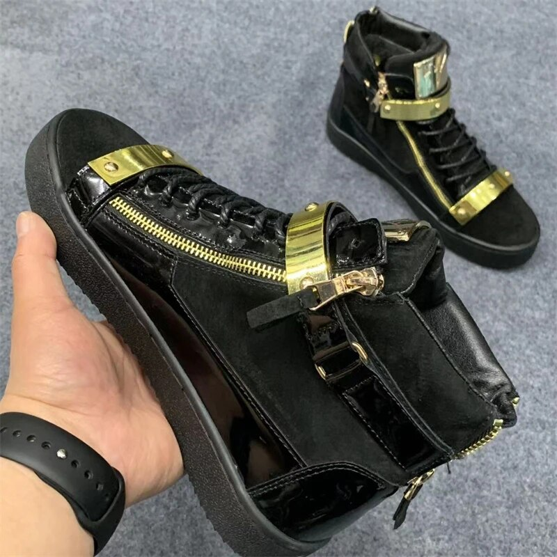 Skateboard-Schuhe für Herren, ausgefallene Baskets, äußere Streetwear, Schwarz, Haute Qualité, Luxe, Designer, Mode_voghion.com