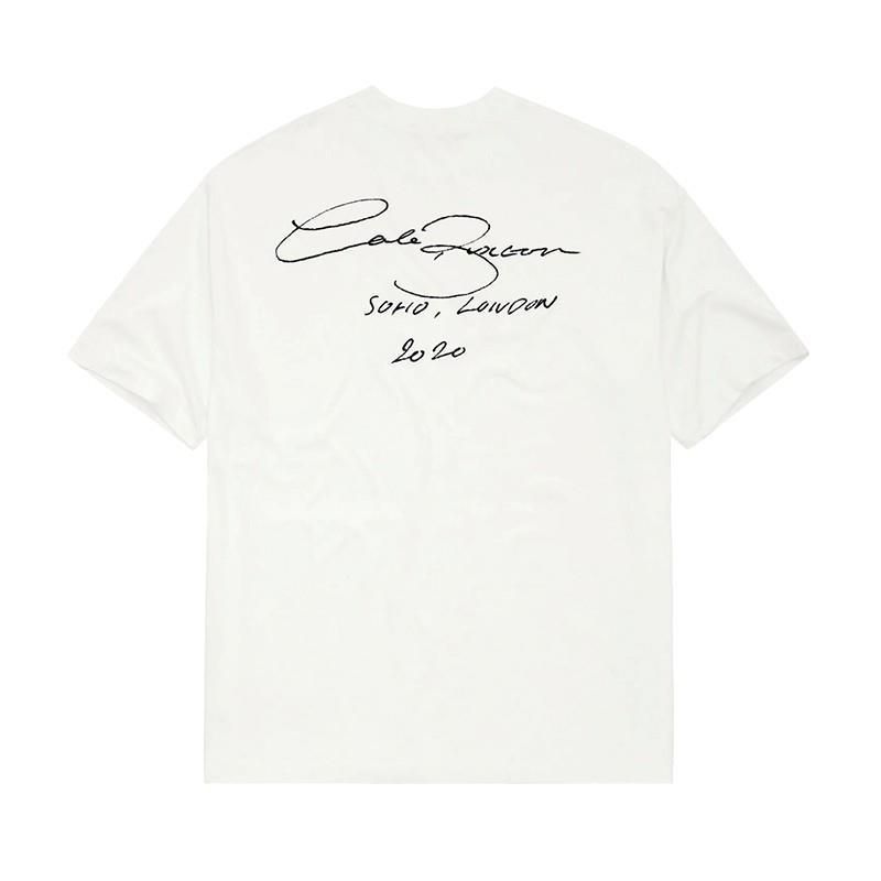 High Street Cole Buxton minimalistisk slogan bokstavsår siffra tryckt rund hals avslappnad kortärmad trendig t-shirt_voghion.com