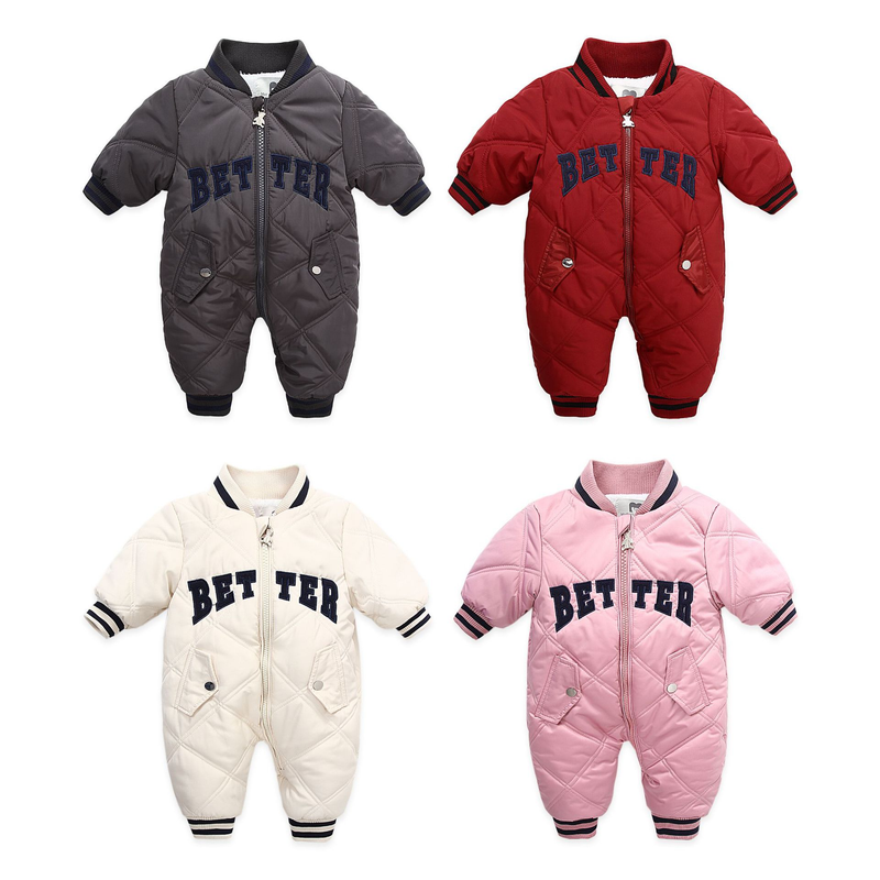 Babytøj sport baseball langærmet vinter børns tyk varm baby onesie_voghion.com
