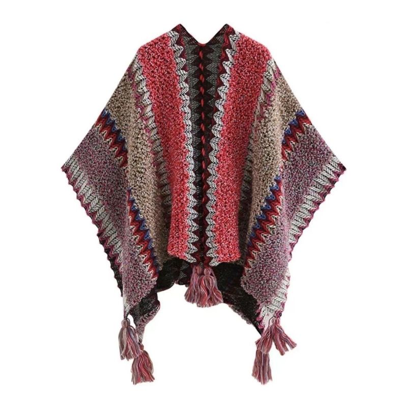 Retro etnische stijl sjaal dames reis buiten mantel mantel jas dubbele functie sjaal_voghion.com