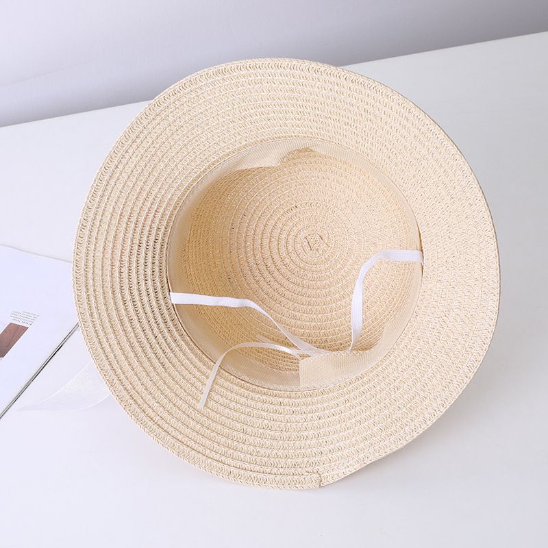Neue Sommerkinderstroh-Eltern-Kind-kleine Umhängetasche Set Mädchen Baby Blume Fischertopf Big Eaf Sonnenblende Hut_voghion.com