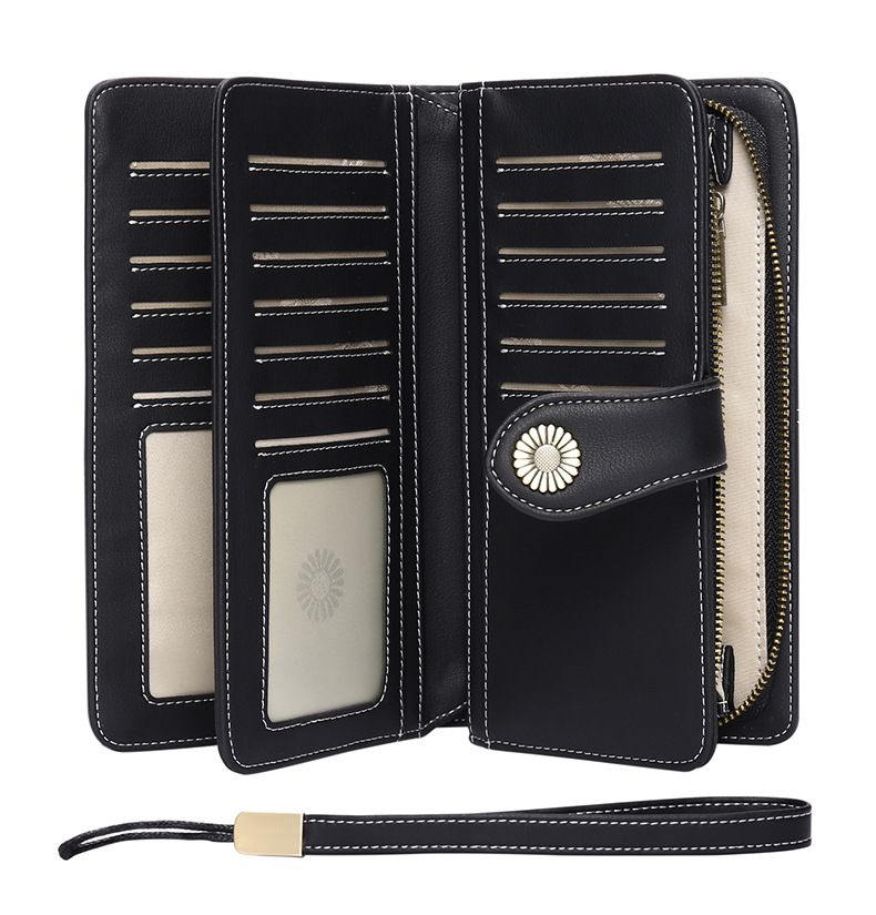 ladies long wallet RFID long clutch PU leather multi-functional ladies wallet_voghion.com