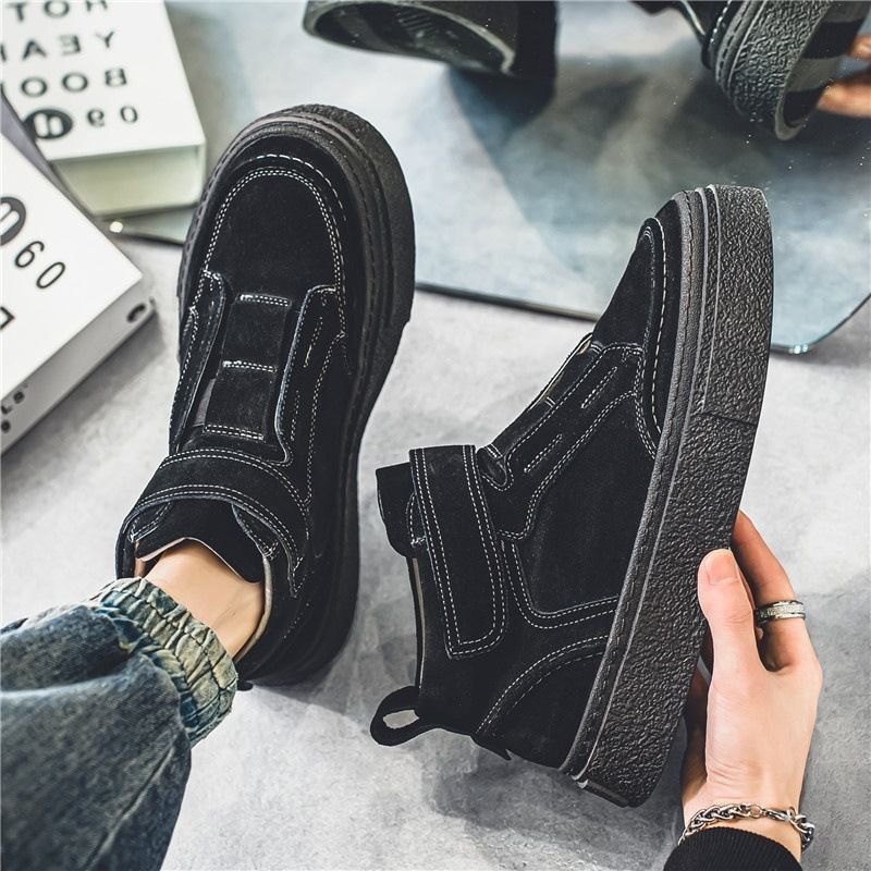Euro Step Martin Boots Wildleder Herren Höhe Erhöhen Arbeit Frühling Sommer Britischen Stil High-Top Sneakers Trendy Schuhe_voghion.com