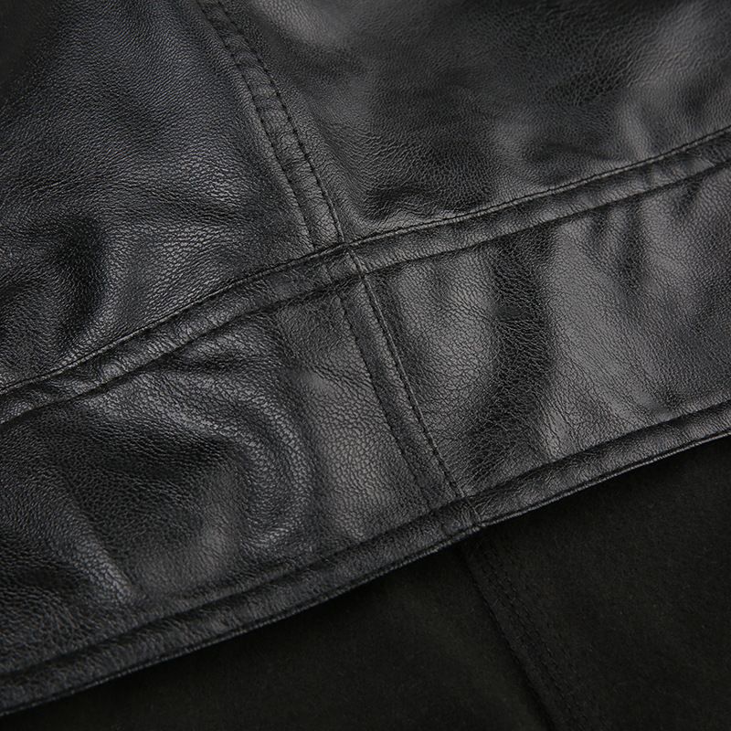 Autumn Winter New Style Personality Jacket Solid Color Loose Hooded Coat Irregular Leather Top For Hot Girls_voghion.com