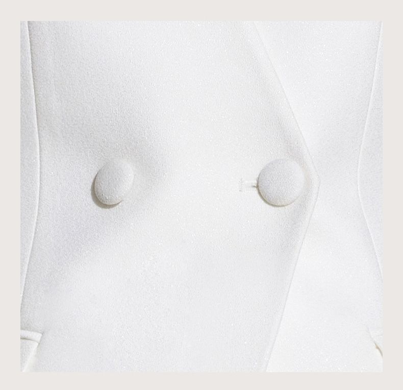 Set Elegant White Classic Fashion High-end Business Office Commuting Two-piece Suit_voghion.com