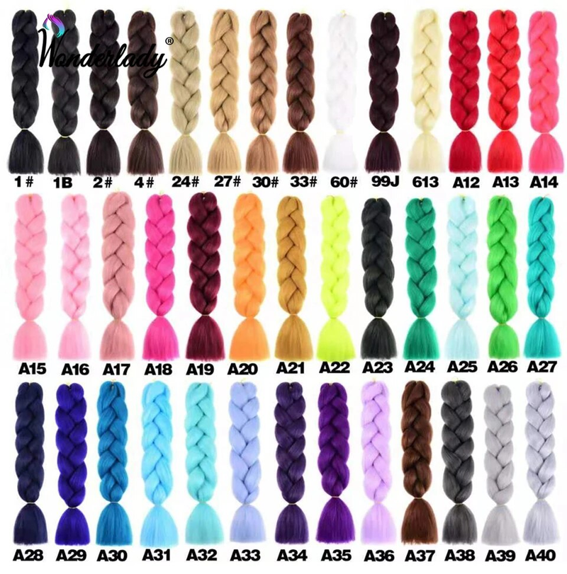 WonderLady Synthetik-Extensions, 61 cm lang, bunt, Ombre-Flechthaar, rosa, orange, blond, Jumbo-Box-Zöpfe_voghion.com