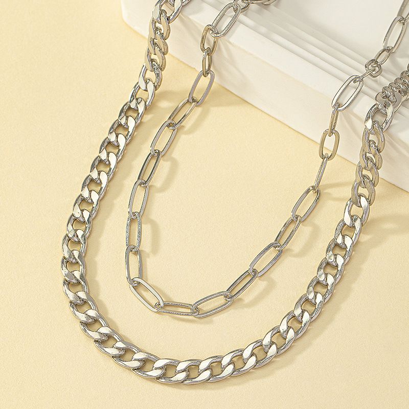 Unique Hip-Hop Punk Style Cuban Necklace Men, Trendy And Fashionable Clavicle Chain For Women_voghion.com